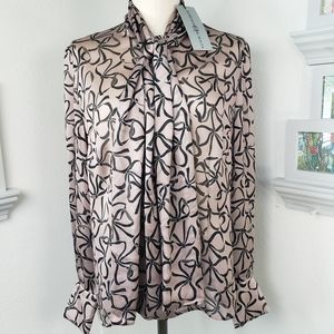 Roberto Quaglia Mauve Black Silk NWT Medium